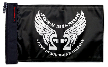 Jon's Mission 22 12"x18" Forever Wave Flag for Jeep Wrangler CJ-7 and CJ-8 1976-1986