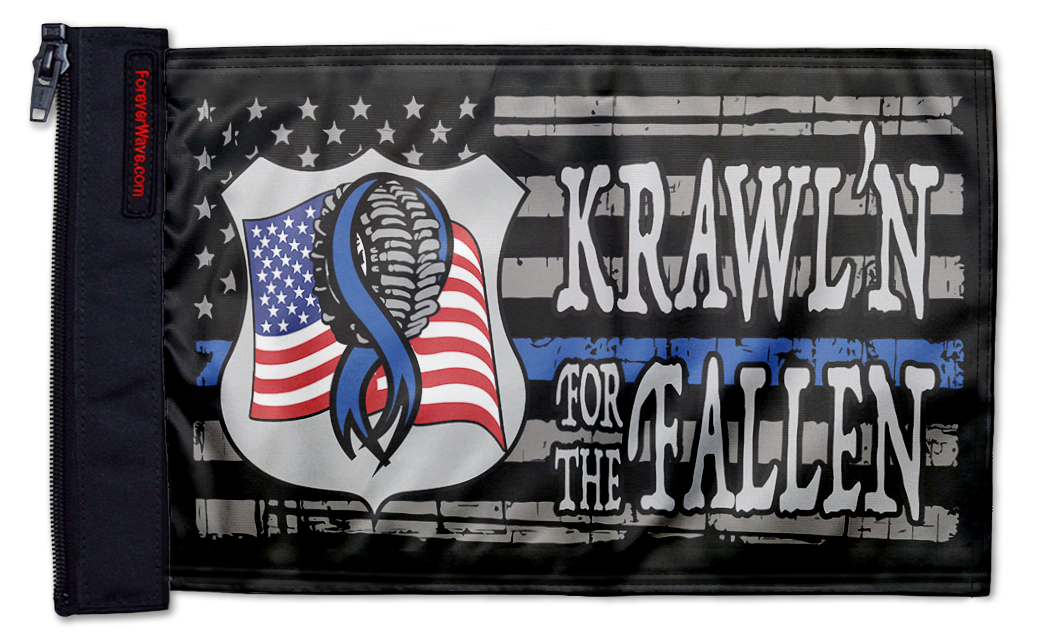 Krawl'n For The Fallen 12"x18" Forever Wave Flag for Bronco