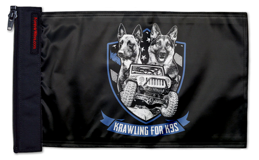 Krawling For K9s 12"x18" Forever Wave Flag for Jeep Wrangler JKU 4-Door 2007-2018