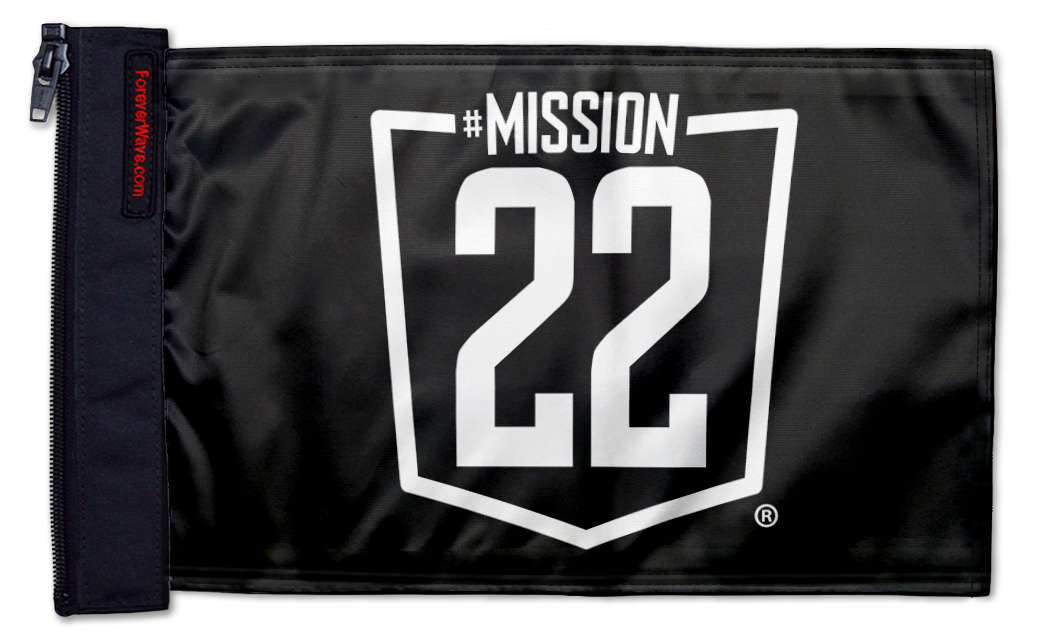 Mission 22 12"x18" Forever Wave Flag for Jeep Wrangler CJ-7 and CJ-8 1976-1986