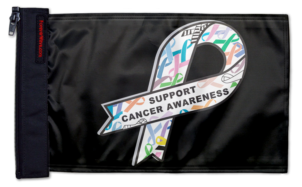 Support Cancer Awareness 12"x18" Forever Wave Flag