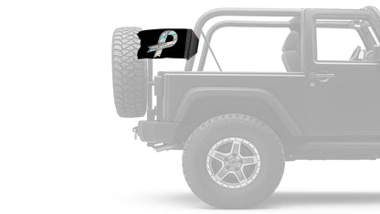 Support Cancer Awareness 12"x18" Forever Wave Flag for Jeep Wrangler JK 2-Door 2007-2018