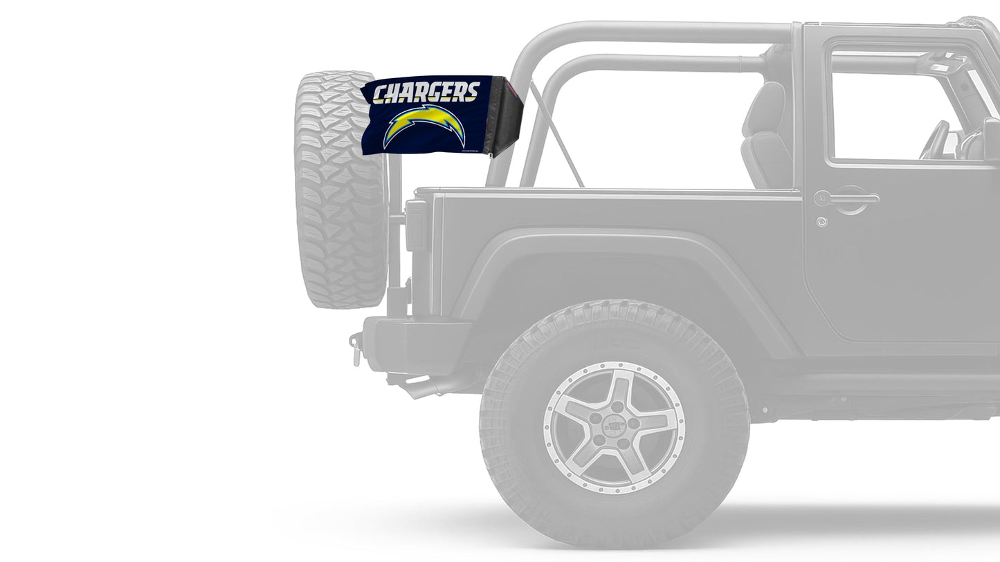Los Angeles Chargers 11"x17" Forever Wave Flag for Jeep Wrangler JL 2-Door 2018-Present