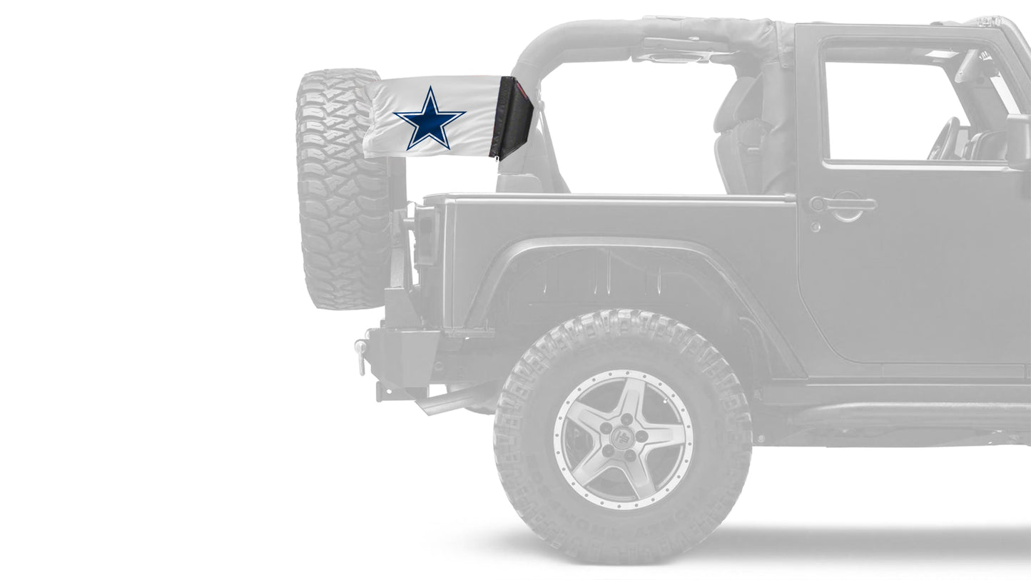 Dallas Cowboys White 11"x17" Forever Wave Flag for Jeep Wrangler JLU 4-Door 2018-Present
