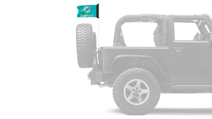 Miami Dolphins 11"x17" Forever Wave Flag for Jeep Wrangler JK 2-Door 2007-2018