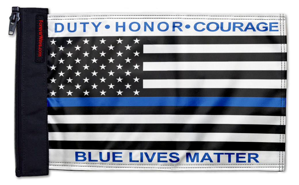 Blue Lives Matter 12"x18" Forever Wave Flag for Jeep Wrangler CJ-7 and CJ-8 1976-1986