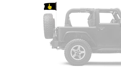 Emoji Middle Finger 12"x18" Forever Wave Flag for Jeep Wrangler JKU 4-Door 2007-2018
