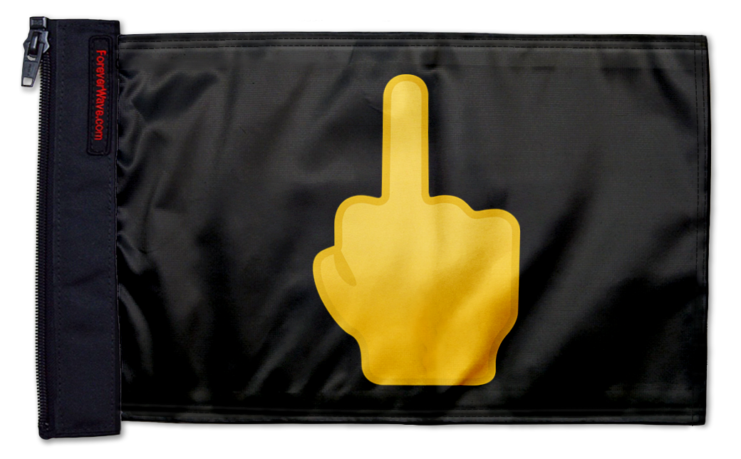 Emoji Middle Finger 12"x18" Forever Wave Flag for Jeep Wrangler CJ-7 and CJ-8 1976-1986