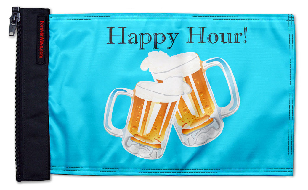 Happy Hour Beers 12"x18" Forever Wave Flag for Jeep Wrangler LJ 2003-2006