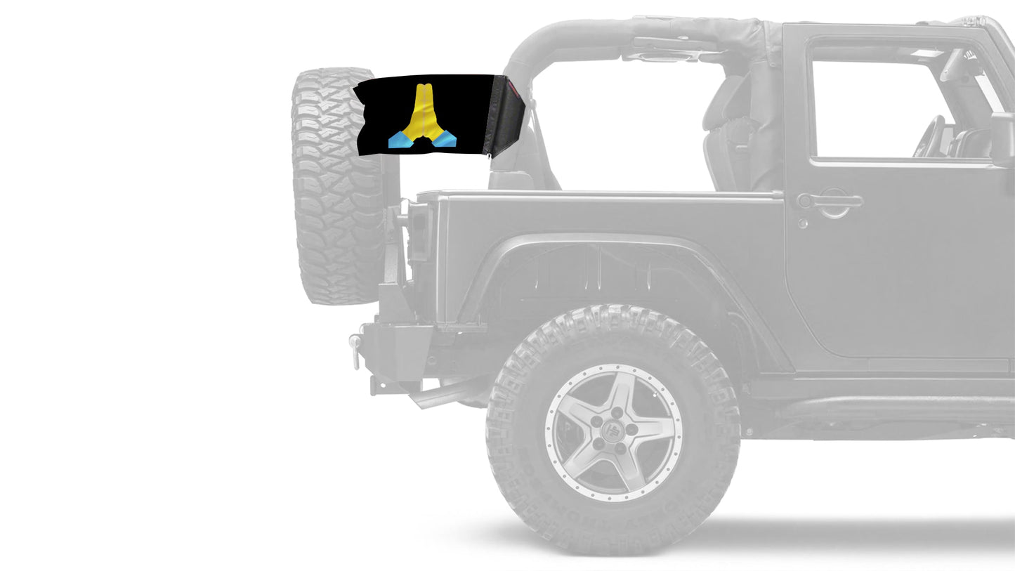Emoji Praying Hands 12"x18" Forever Wave Flag for Jeep Wrangler LJ 2003-2006