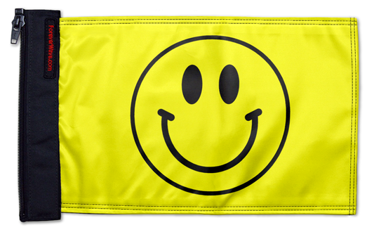 Smiley Face 12"x18" Forever Wave Flag for Jeep Wrangler YJ 1986-1995