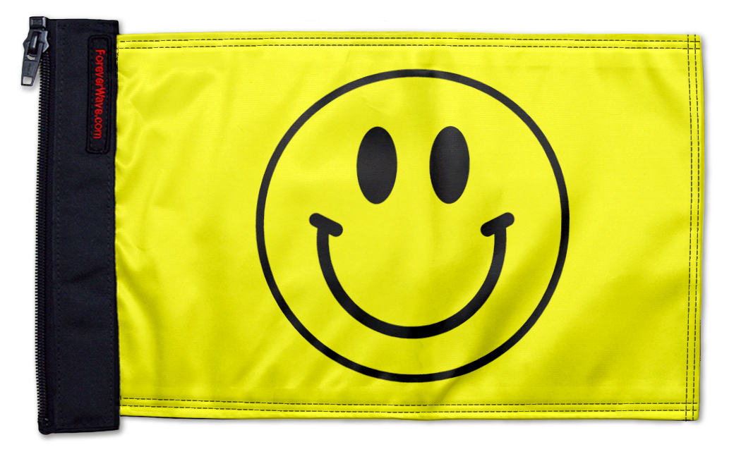 Smiley Face 12"x18" Forever Wave Flag for Jeep Wrangler TJ 1996-2006