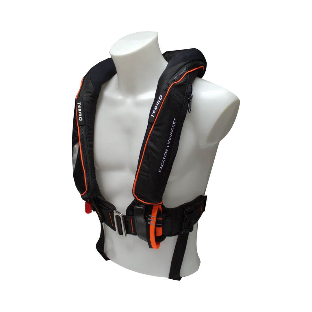 TeamO Marine PFD 170N Backtow™ Offshore PFD - Black Hammar Firing Head