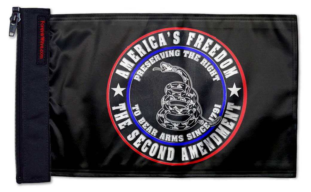 2nd Amendment 12"x18" Forever Wave Flag for Jeep Wrangler YJ 1986-1995