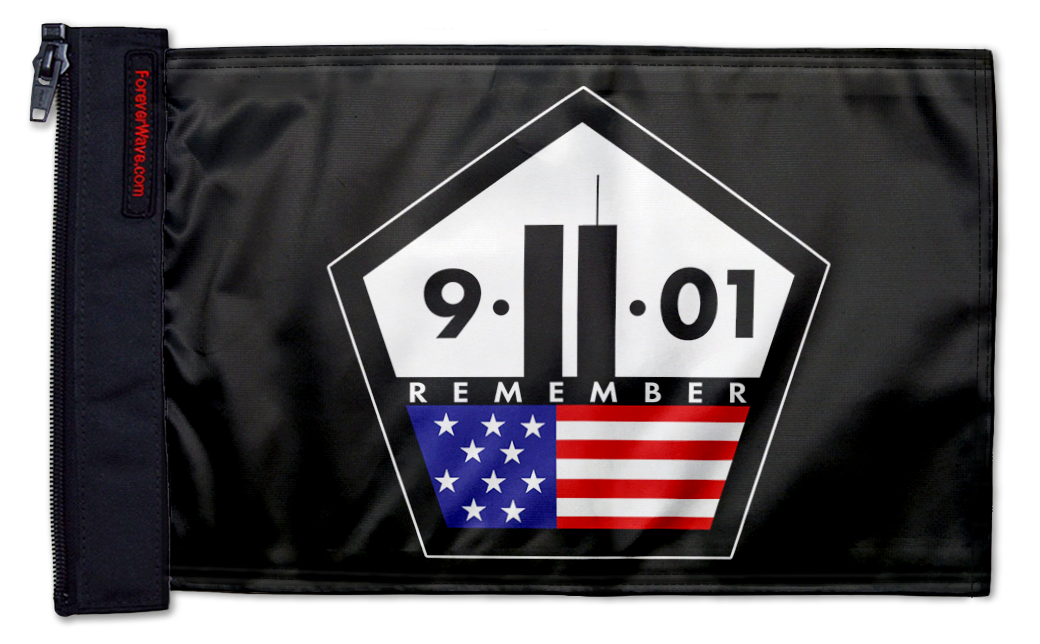 911 Remember 12"x18" Forever Wave Flag for Jeep Wrangler TJ 1996-2006