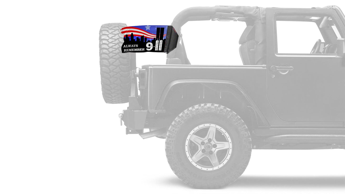 911 Tribute 12"x18" Forever Wave Flag for Jeep Wrangler LJ 2003-2006