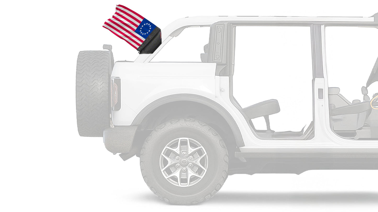 Betsy Ross 12"x18" Forever Wave Flag for Bronco