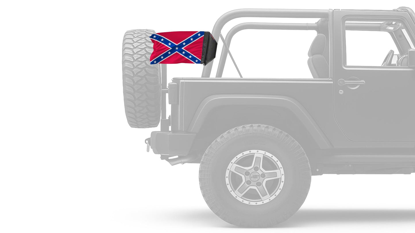 Confederate 12"x18" Forever Wave Flag for Jeep Wrangler JK 2-Door 2007-2018