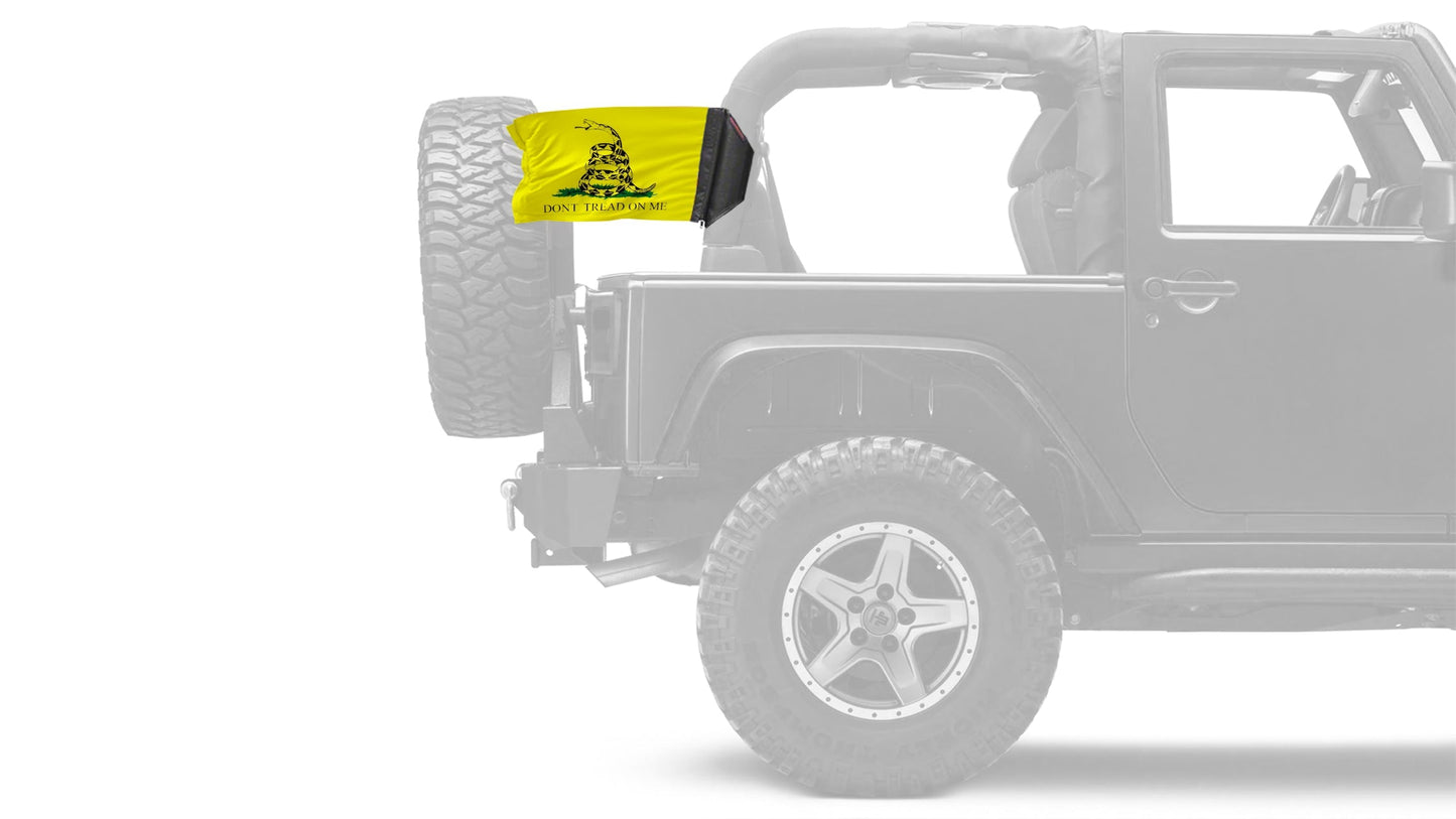 Gadsden "Don't Tread On Me" 12"x18" Forever Wave Flag for Jeep Wrangler JK 2-Door 2007-2018