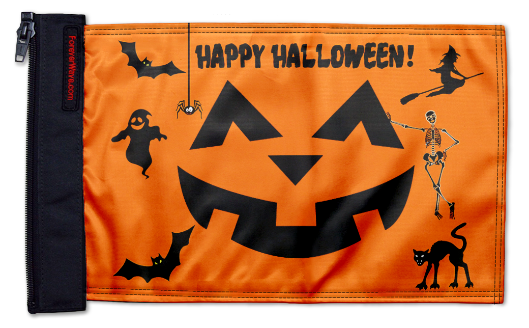 Happy Halloween 12"x18" Forever Wave Flag for Jeep Wrangler CJ-7 and CJ-8 1976-1986