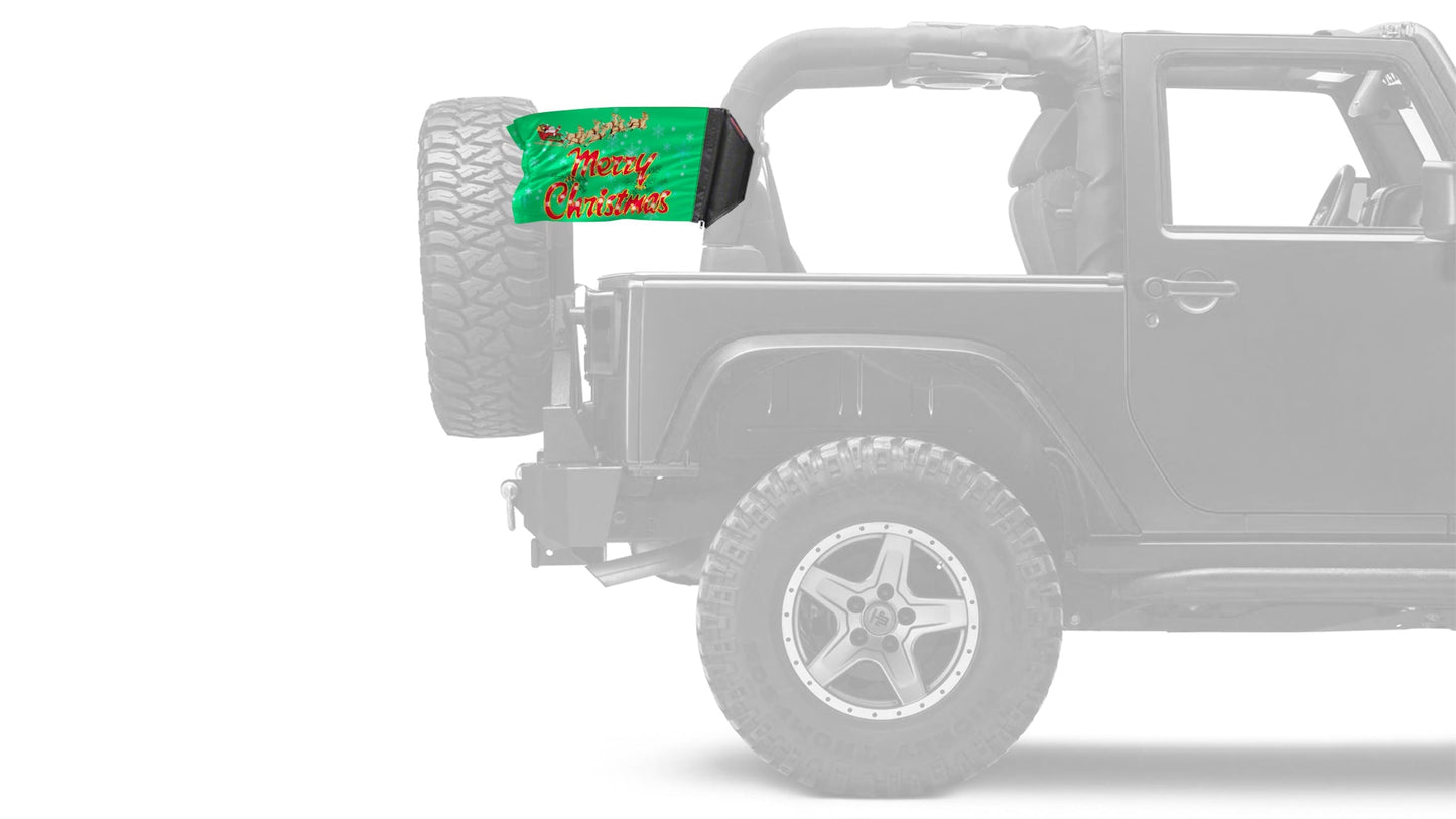 Merry Christmas 12"x18" Forever Wave Flag for Jeep Wrangler TJ 1996-2006