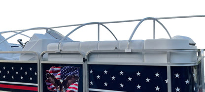 18'-22' Pontoon Boat Canvas Solution with 3" Rise Combo Pack with 18 Gator Bite Canvas Strap Solutions