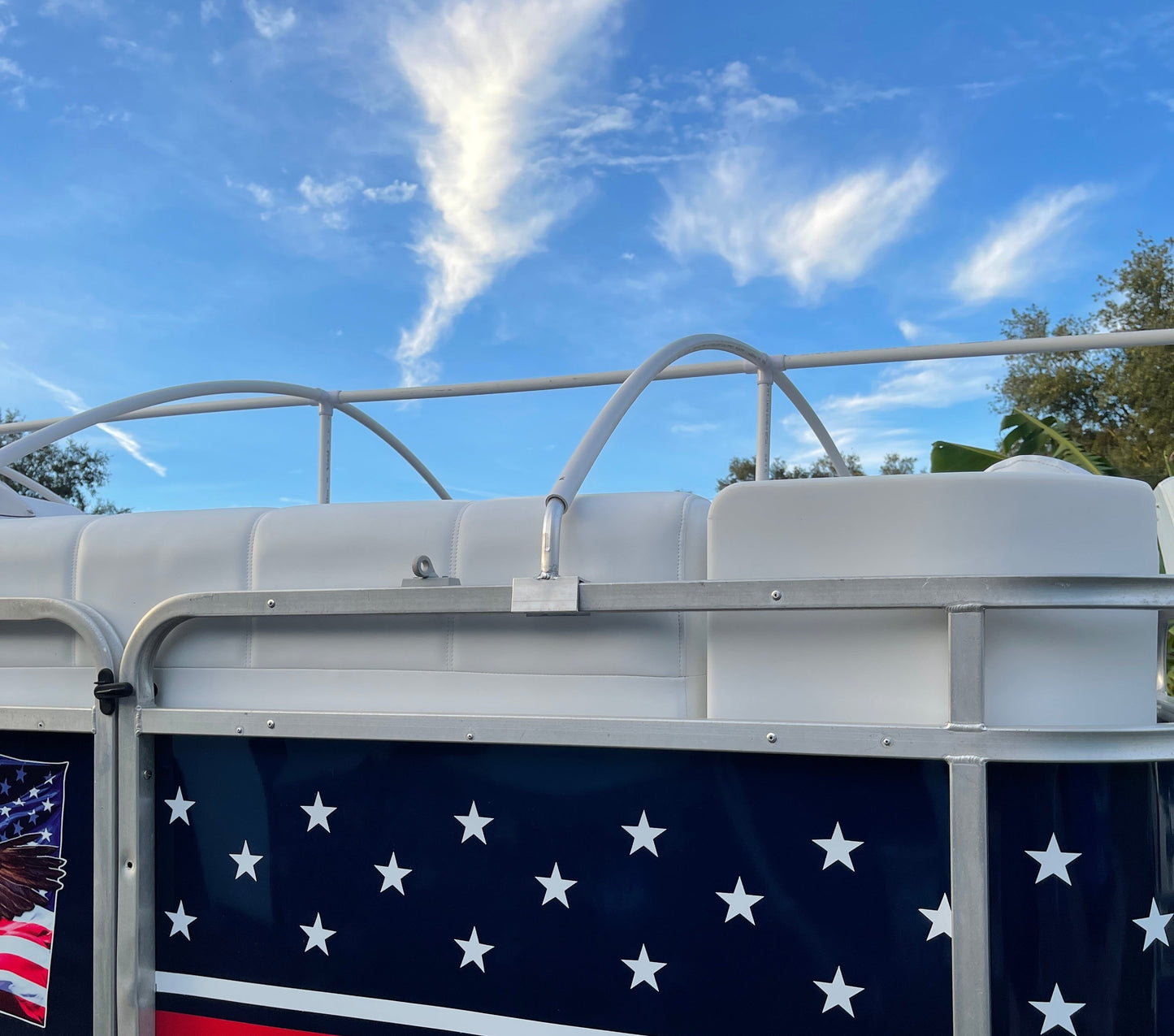 18'-22' Pontoon Boat Canvas Solution with 3" Rise Combo Pack with 18 Gator Bite Canvas Strap Solutions