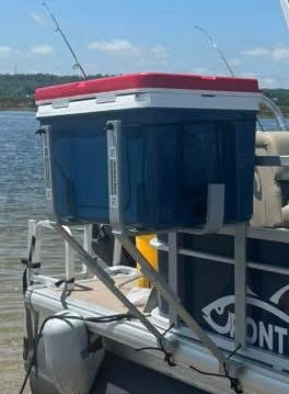 Pontoon Boat Super Cooler Solution with Storage Rack