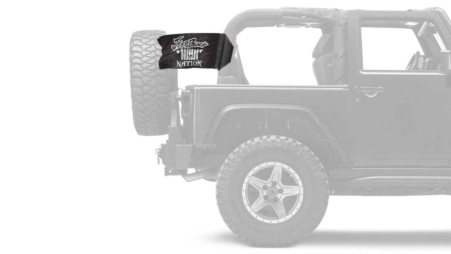 Jeep Beach Nation 12"x18" Forever Wave Flag for Jeep Wrangler JK 2-Door 2007-2018