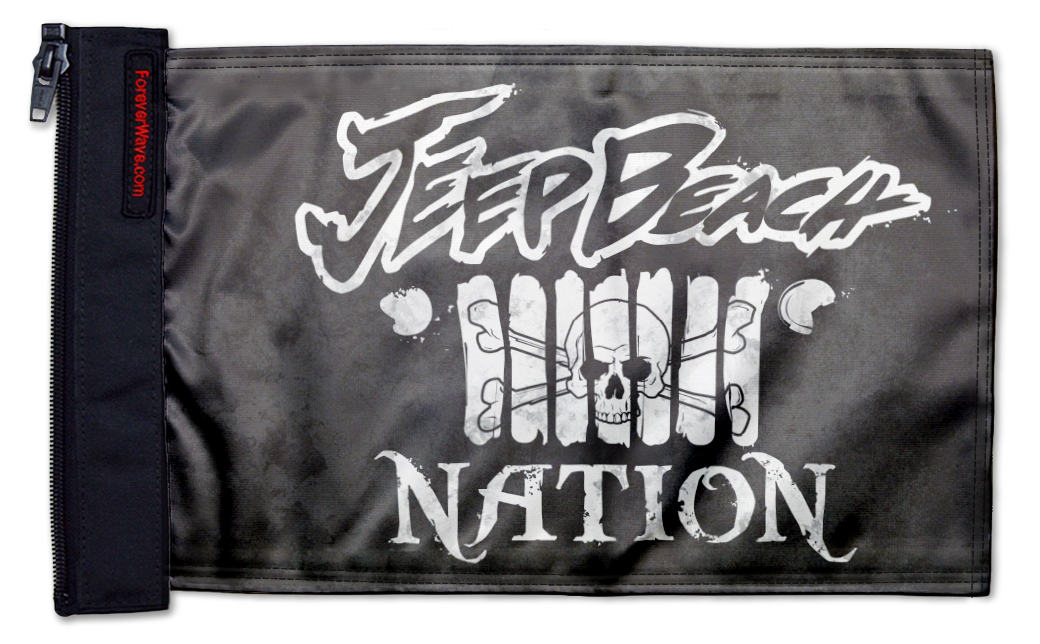 Jeep Beach Nation 12"x18" Forever Wave Flag for Jeep Wrangler CJ-7 and CJ-8 1976-1986