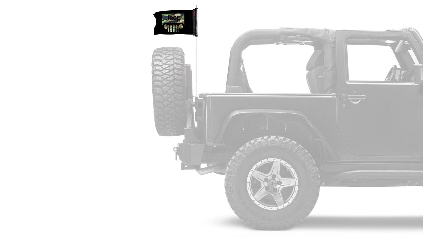 Jeep Grill 12"x18" Forever Wave Flag for Jeep Wrangler JL 2-Door 2018-Present