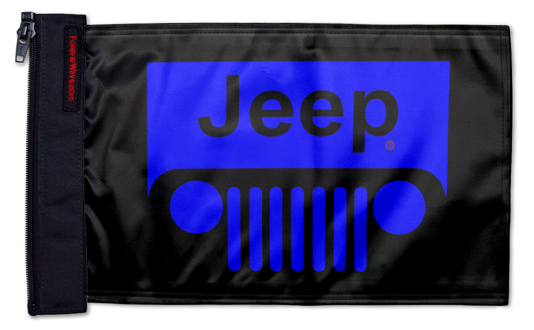 Jeep Grill 12"x18" Forever Wave Flag for Jeep Wrangler YJ 1986-1995