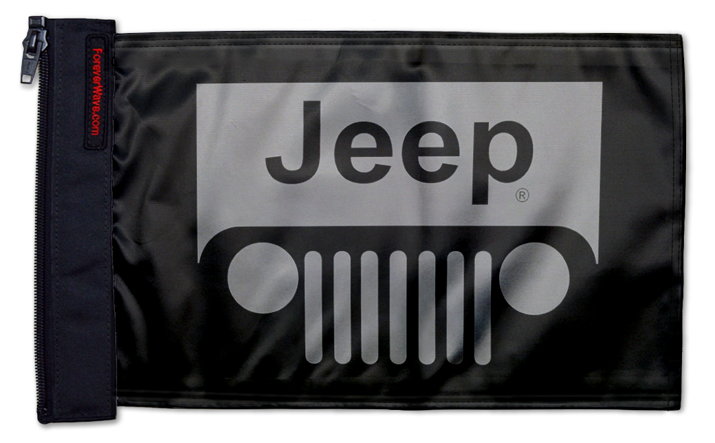 Jeep Grill 12"x18" Forever Wave Flag for Jeep Wrangler JL 2-Door 2018-Present