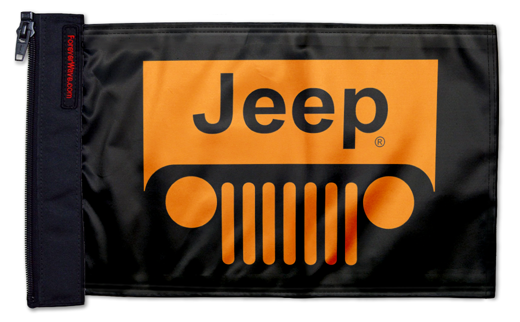 Jeep Grill 12"x18" Forever Wave Flag for Jeep Wrangler JL 2-Door 2018-Present