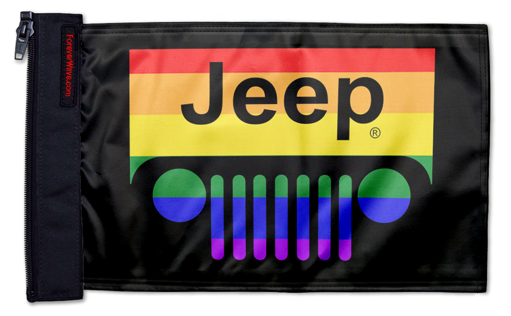 Jeep Grill 12"x18" Forever Wave Flag for Jeep Wrangler JL 2-Door 2018-Present