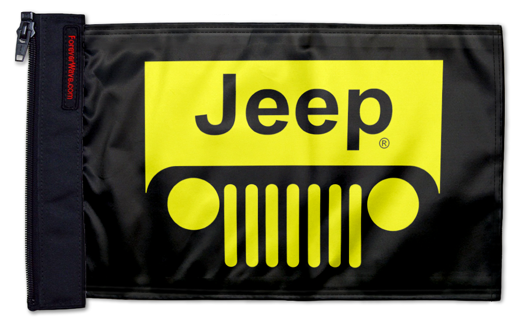 Jeep Grill 12"x18" Forever Wave Flag for Jeep Wrangler JL 2-Door 2018-Present