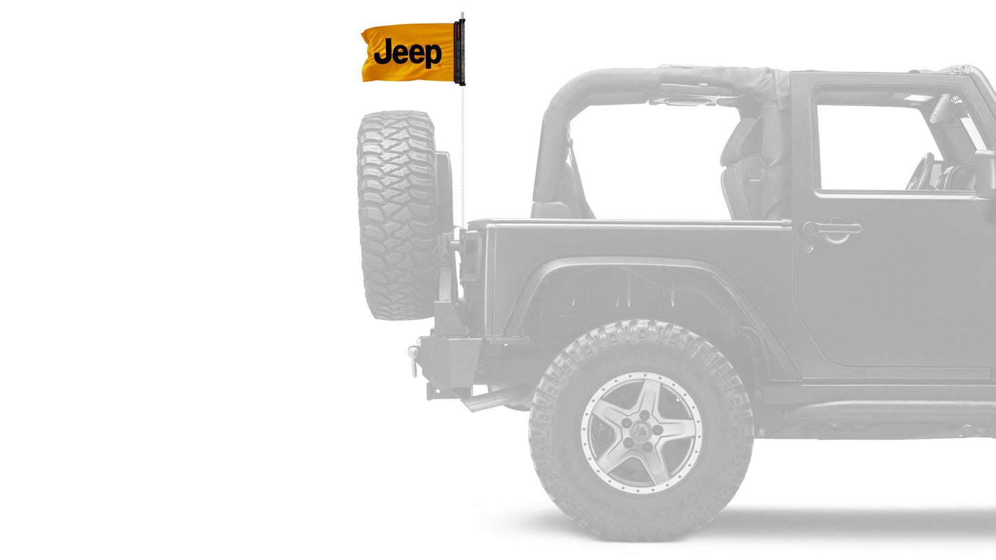 Jeep Safety Orange SQ12"x18" Forever Wave Flag for Jeep Wrangler JLU 4-Door 2018-Present