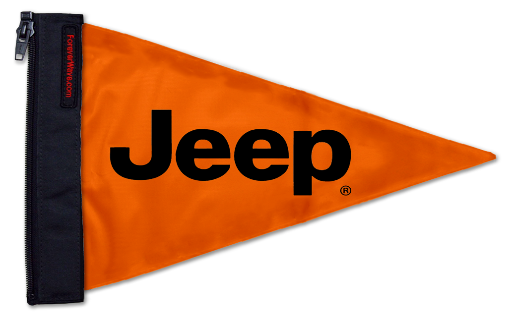 Jeep Safety Orange TR12"x18" Forever Wave Flag for Jeep Wrangler CJ-7 and CJ-8 1976-1986
