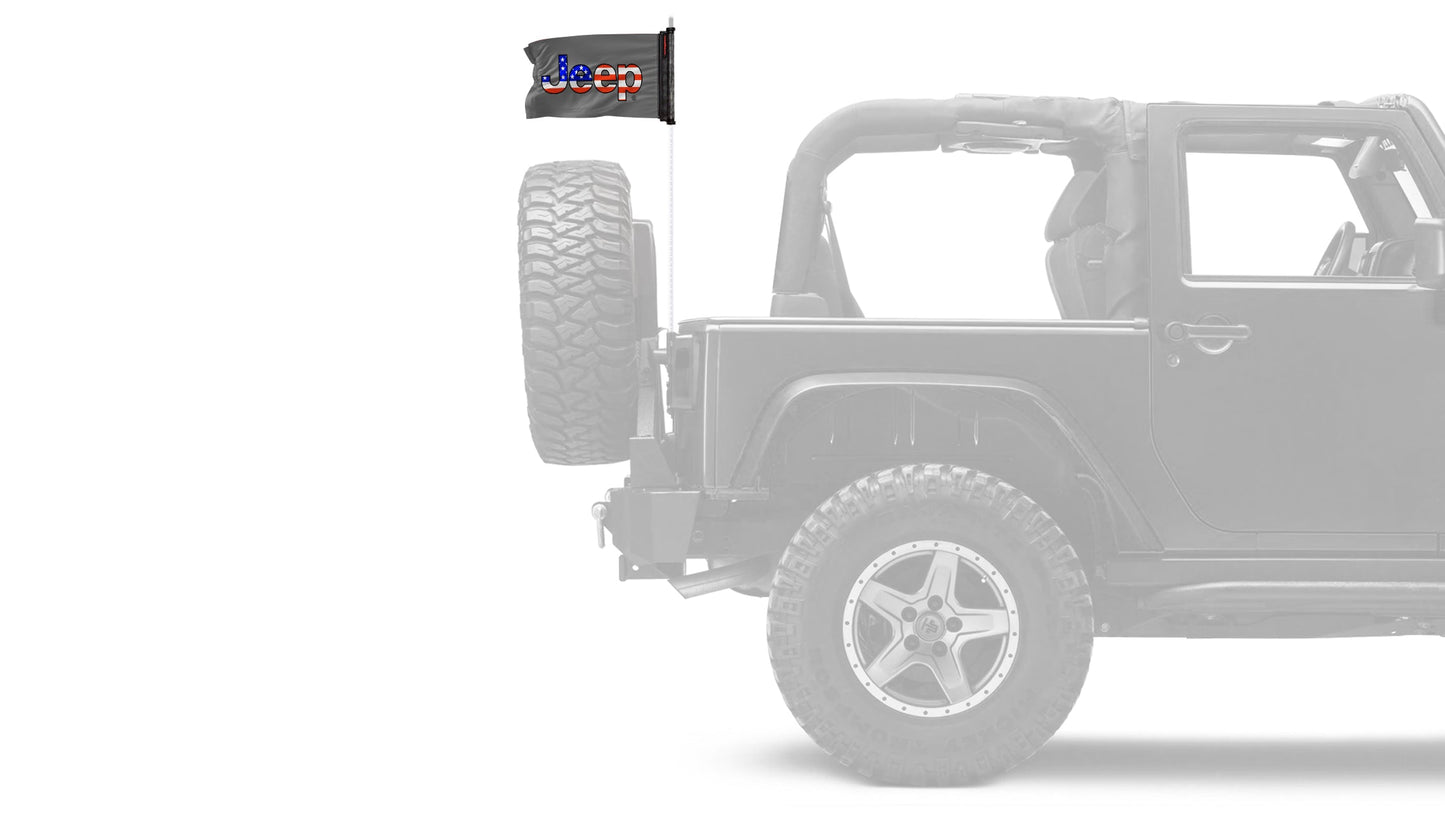 Jeep USA 12"x18" Forever Wave Flag for Jeep Wrangler JK 2-Door 2007-2018