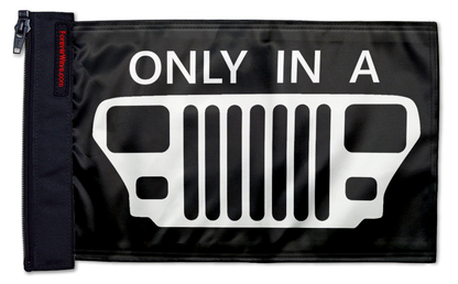 Only In A YJ 12"x18" Forever Wave Flag