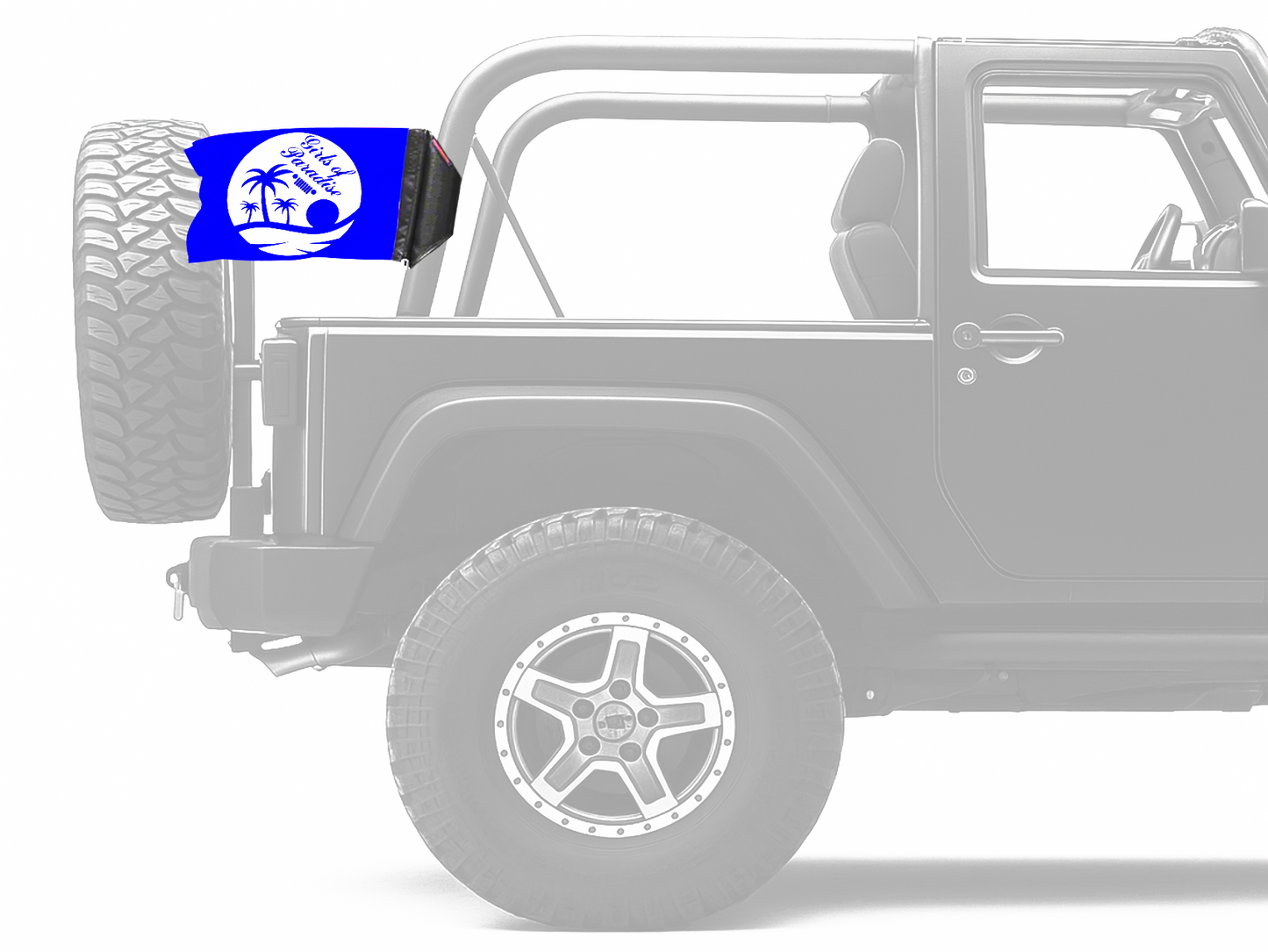 Girls Of Paradise 12"x18" Forever Wave Flag for Jeep Wrangler LJ 2003-2006