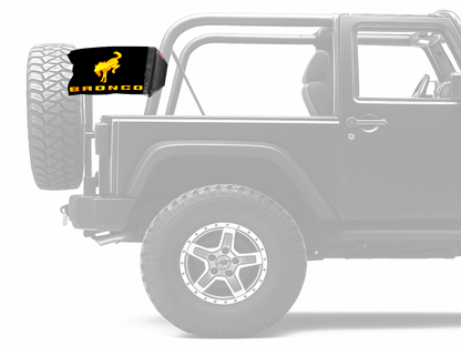 Bucking Bronco 12"x18" Forever Wave Flag for Jeep Wrangler JKU 4-Door 2007-2018