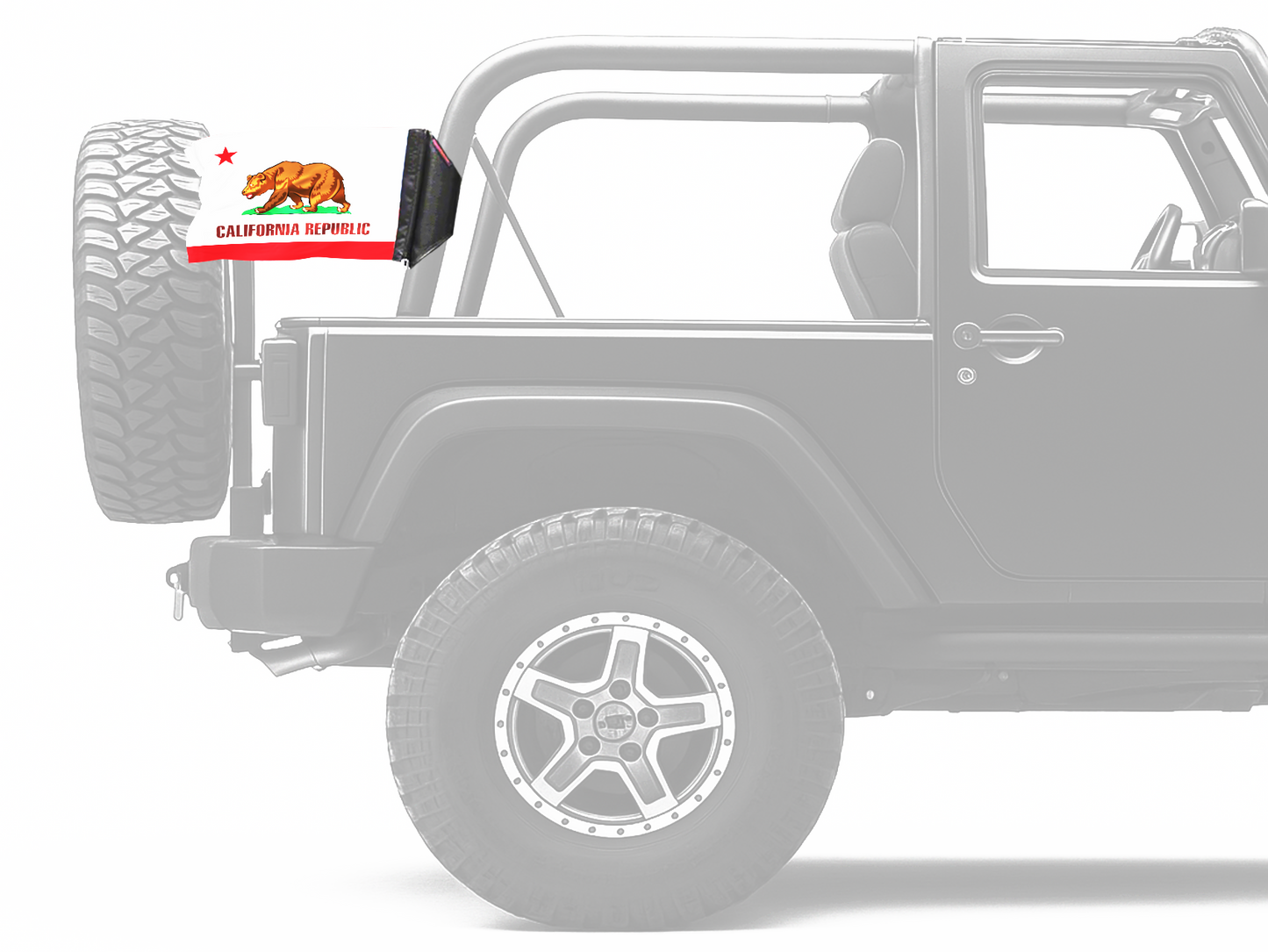 State Flag California 12"x18" Forever Wave Flag for Jeep Wrangler JKU 4-Door 2007-2018