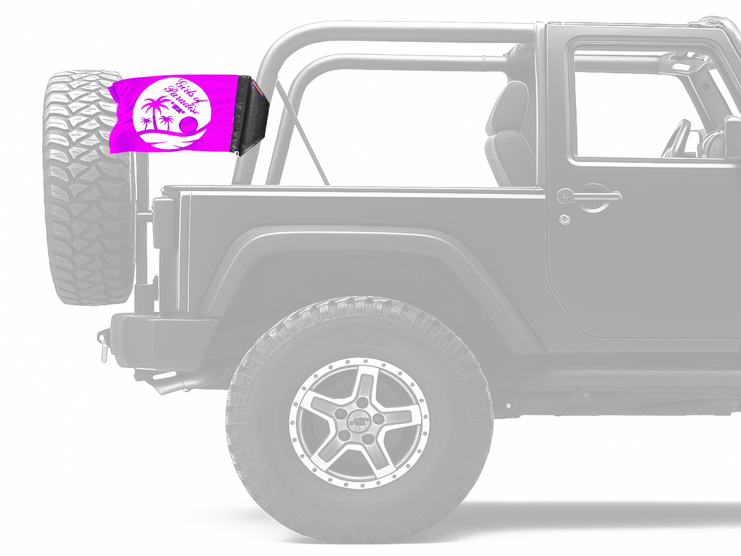 Girls Of Paradise 12"x18" Forever Wave Flag for Jeep Wrangler JK 2-Door 2007-2018