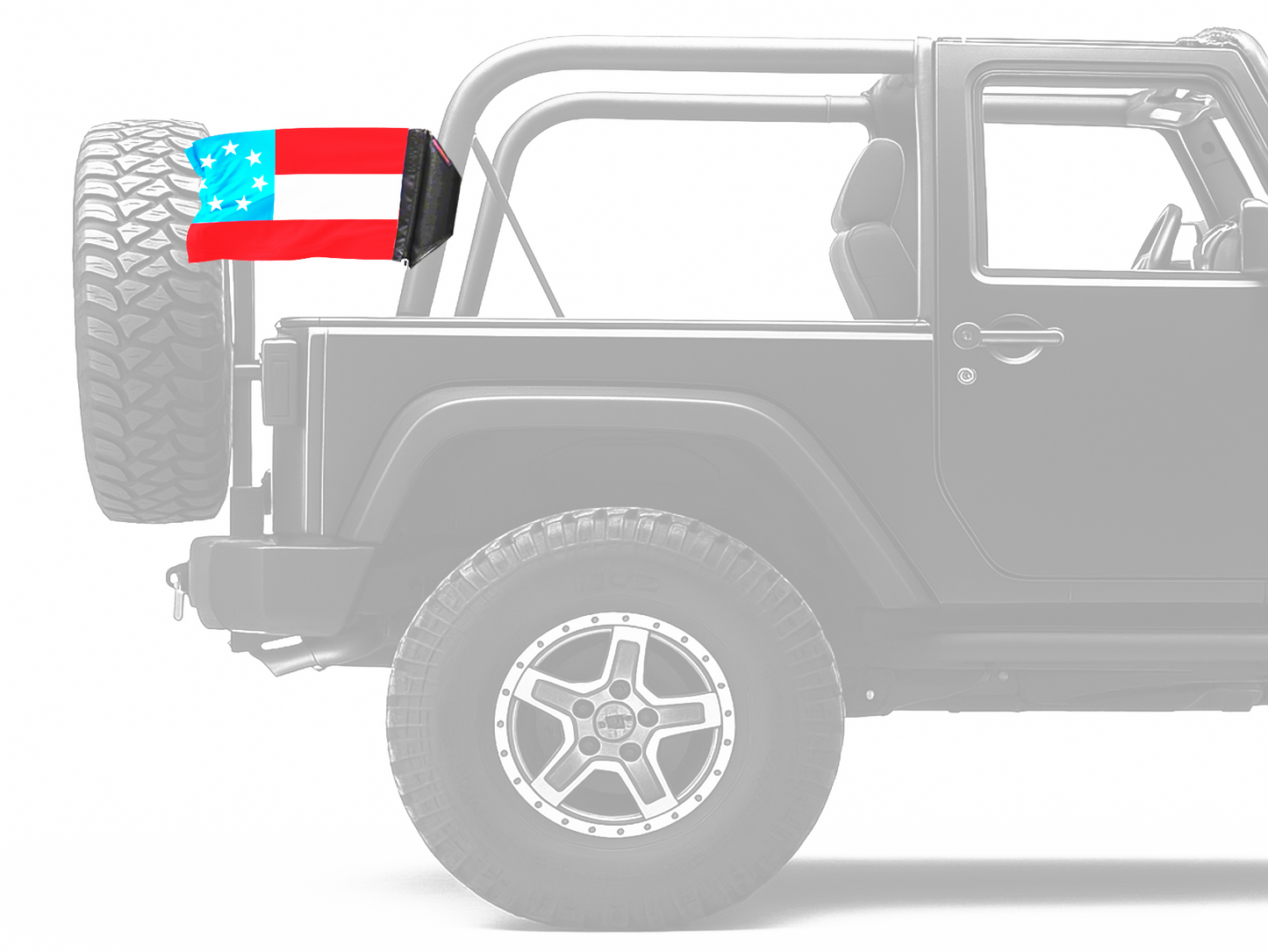 1st Confederate 7 Star 12"x18" Forever Wave Flag for Jeep Wrangler CJ-7 and CJ-8 1976-1986