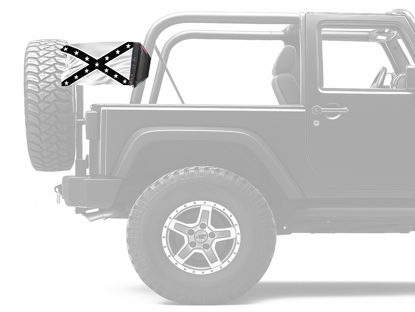 Confederate Subdued 12"x18" Forever Wave Flag for Jeep Wrangler LJ 2003-2006