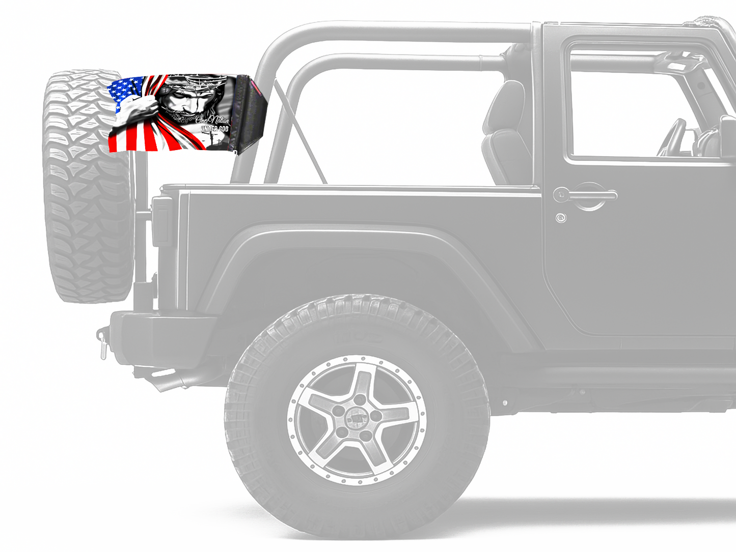 One Nation 12"x18" Forever Wave Flag for Jeep Wrangler JL 2-Door 2018-Present