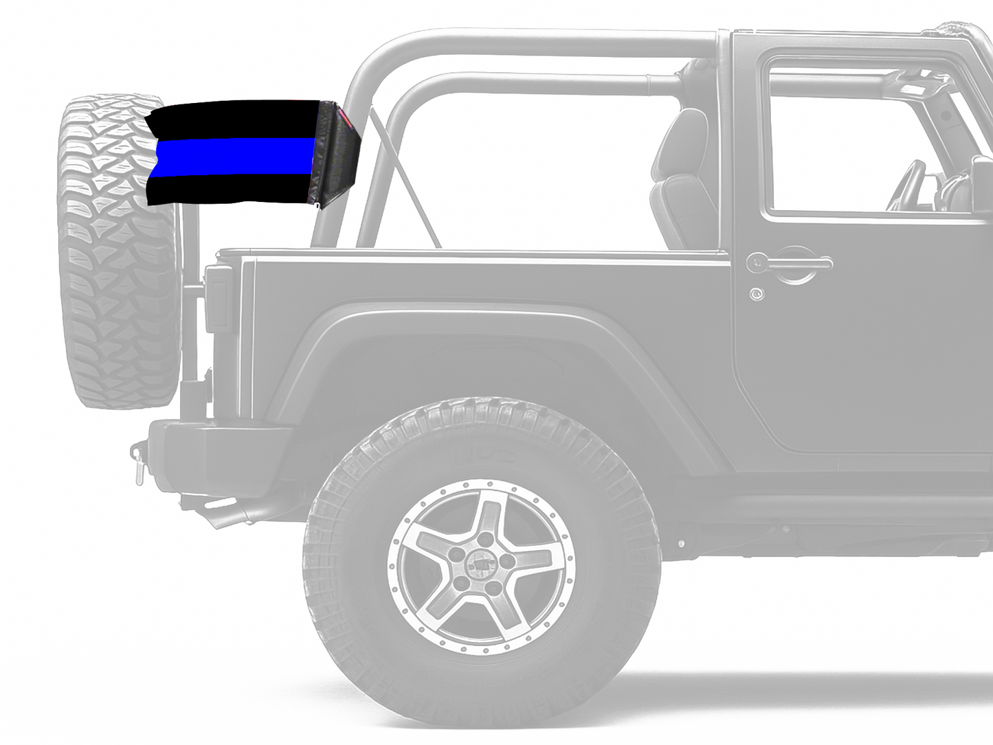Thin Blue Line 12"x18" Forever Wave Flag for Jeep Wrangler YJ 1986-1995