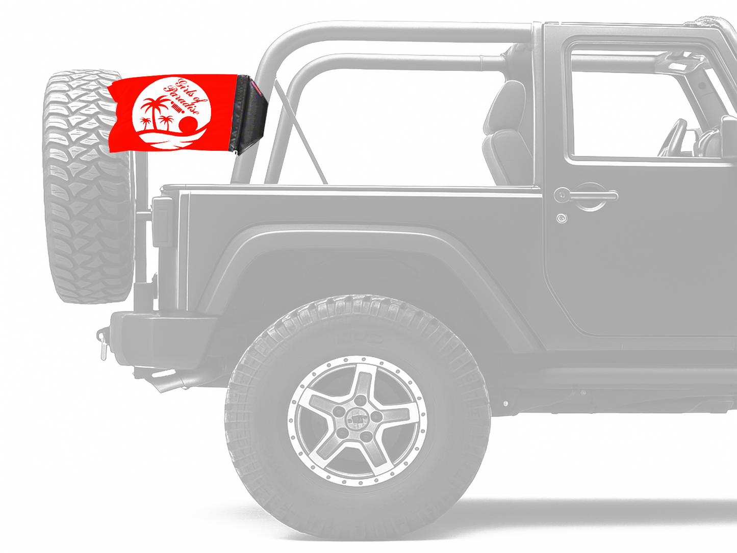 Girls Of Paradise 12"x18" Forever Wave Flag for Jeep Wrangler LJ 2003-2006