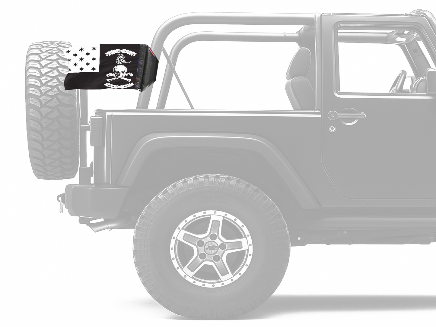 Veterans Exempt 12"x18" Forever Wave Flag for Jeep Wrangler LJ 2003-2006